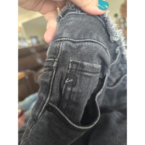 KanCan Skinny Plus High Rise Frayed Waist and Hem Black Jean Size 18 - Picture 6 of 8